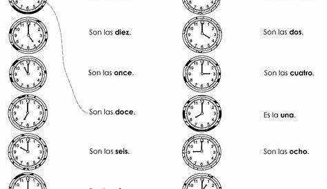 spanish telling time worksheets
