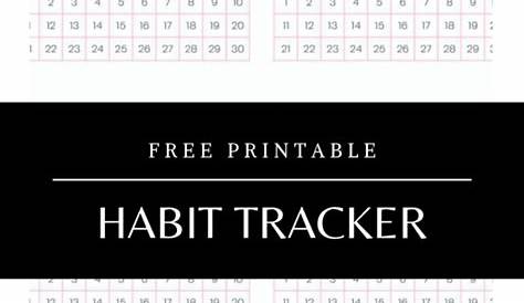 Habit Tracker Printable for 30 Days - Mom Generations | Audrey