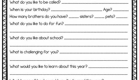 getting to know your students worksheets