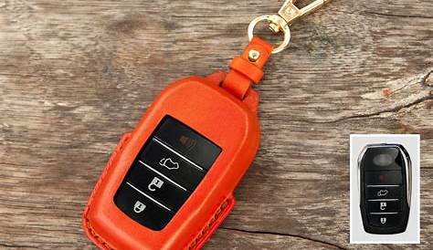 Toyota Camry Key Fob Cover Orange Leather Key Case For | Etsy