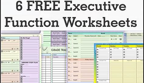 6 FREE Executive Functioning Activity Worksheets - Your Therapy Source