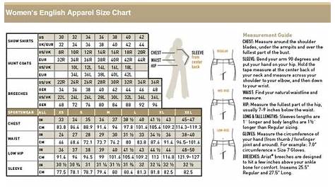 ariat breeches size chart | Size Charts | Equis | Pinterest
