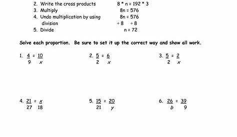 solving proportion worksheets answer key
