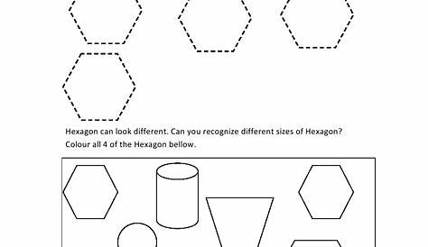 hexagon worksheet kindergarten