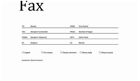 Fax cover sheet (standard format)