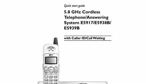 AT&T User's Manual Cordless Telephone E5917/E5938B/E5939B