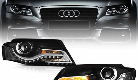 2009-2012 Audi A4 S4 B8 [EURO SPEC CONVERSION] Black LED DRL Projector