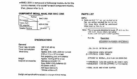 Sony MHC-1200 Service Manual — View online or Download repair manual