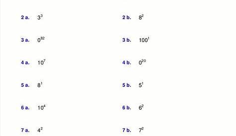 exponent worksheet answers | Exponent worksheets, Exponents, Math