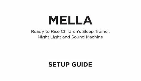 Mella Clock Manual