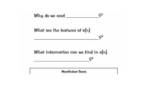 identifying text features worksheets