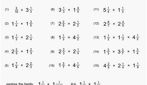 mixed number division worksheet