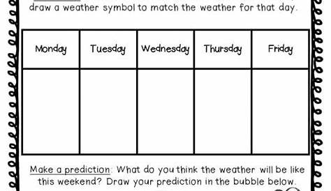 My Weather Prediction Worksheets | 99Worksheets