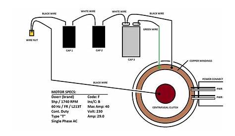 wiring electric motor with capacitor