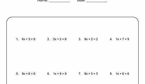 solving one and two step equations worksheets