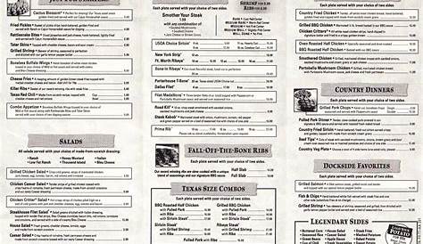texas roadhouse menu printable