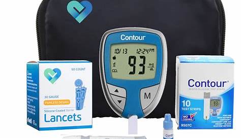 Contour Diabetes Blood Glucose Testing Kit - Meter, 10 Test Strips, 50