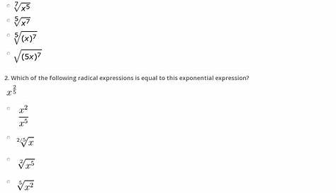 rational exponents and radicals worksheets