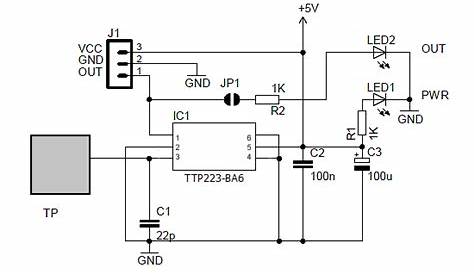 TTP223 Capacitive Touch Switch Circuit - ElectroSchematics.com
