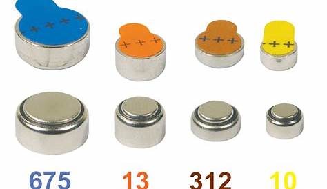 hearing aid battery sizes chart