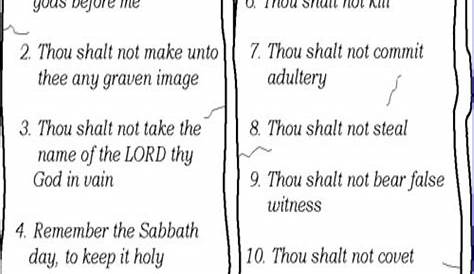 printable ten commandments worksheet