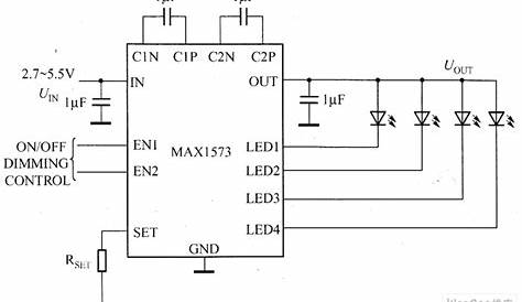 MAX1573 white LED driver circuit diagram - LED_and_Light_Circuit