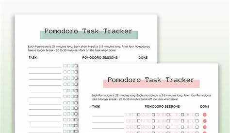 printable pomodoro technique worksheet