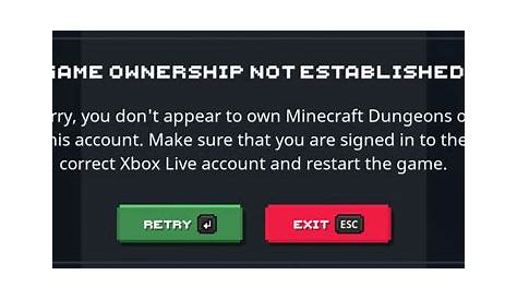 Minecraft Dungeons install error: "Try again later, something went