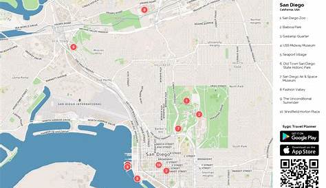 San Diego Printable Tourist Map | Sygic Travel