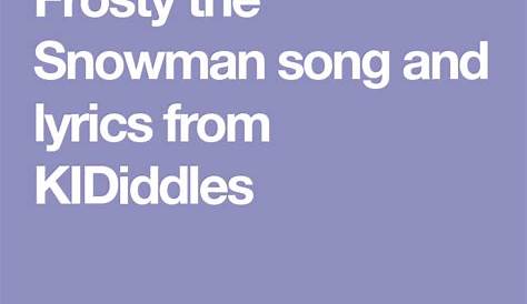 Frosty the Snowman song and lyrics from KIDiddles | Frosty the snowman