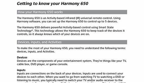 Logitech Harmony 650 User Manual