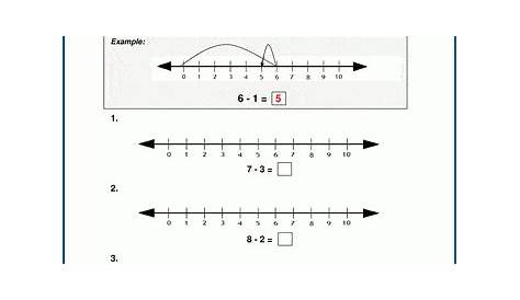 number line subtraction worksheets