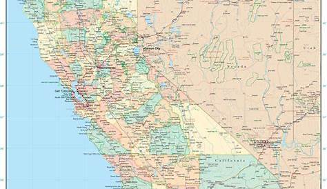 California State Map in Adobe Illustrator Vector Format. Detailed