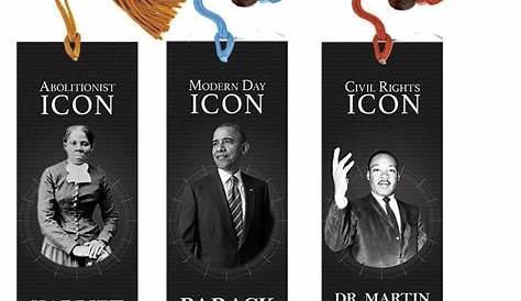 Black History Bookmark Set: Barack Obama, Harriet Tubman, Martin Luther