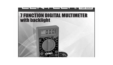 cen tech digital multimeter user manual