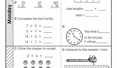 math grade 3 sprial worksheet