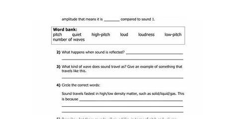 sound worksheets answers