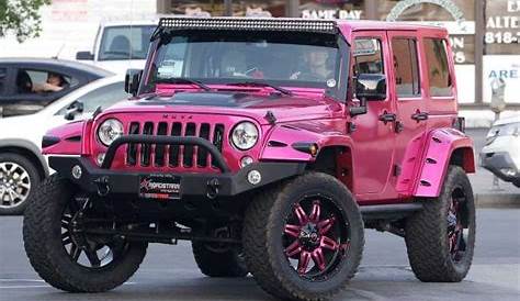 amber rose pink jeep wrangler