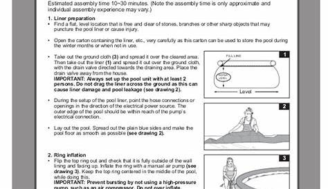 manual intex rectangular pool instructions