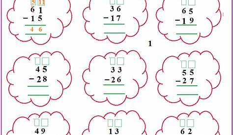 Subtraction With Regrouping Coloring Worksheets