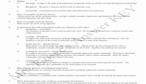 50 Ecological Succession Worksheet Answers