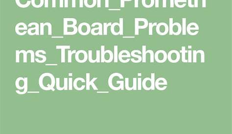 Promethean Pen Troubleshooting Guide