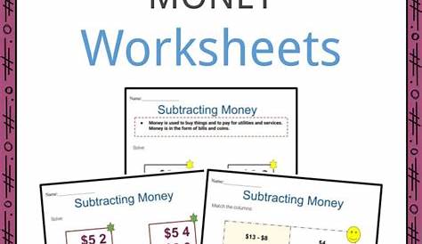 math worksheet subtracting money
