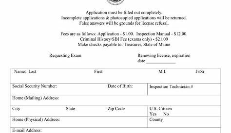 state of maine inspection manual