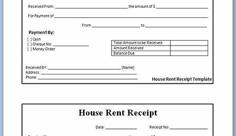 House Rent Slip Pdf - Invoice Template