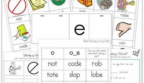 Long O Worksheets For First Grade