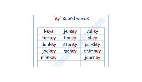 ey words worksheet