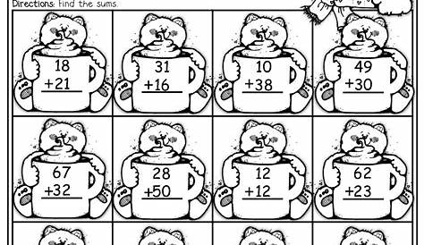 Adding Double Digits Worksheets