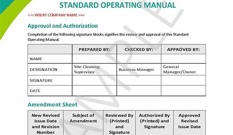 0138 Housekeeping/ Cleaning Standard Operating Manual - Security