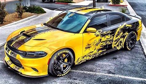 black and yellow dodge charger